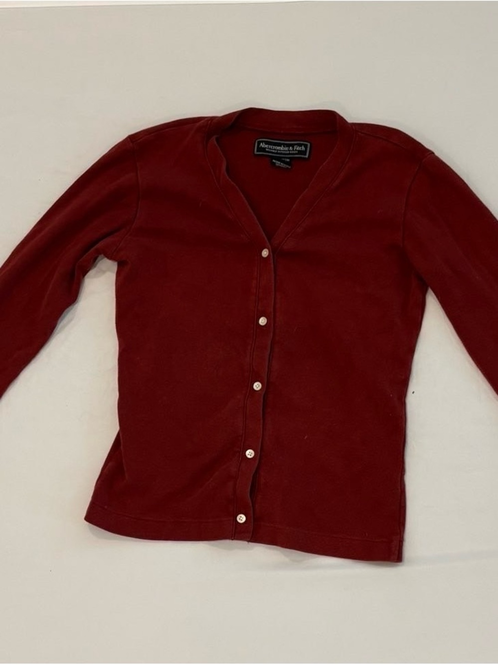 Abercrombie & Fitch Women's Deep Red Button-Front Cardigan